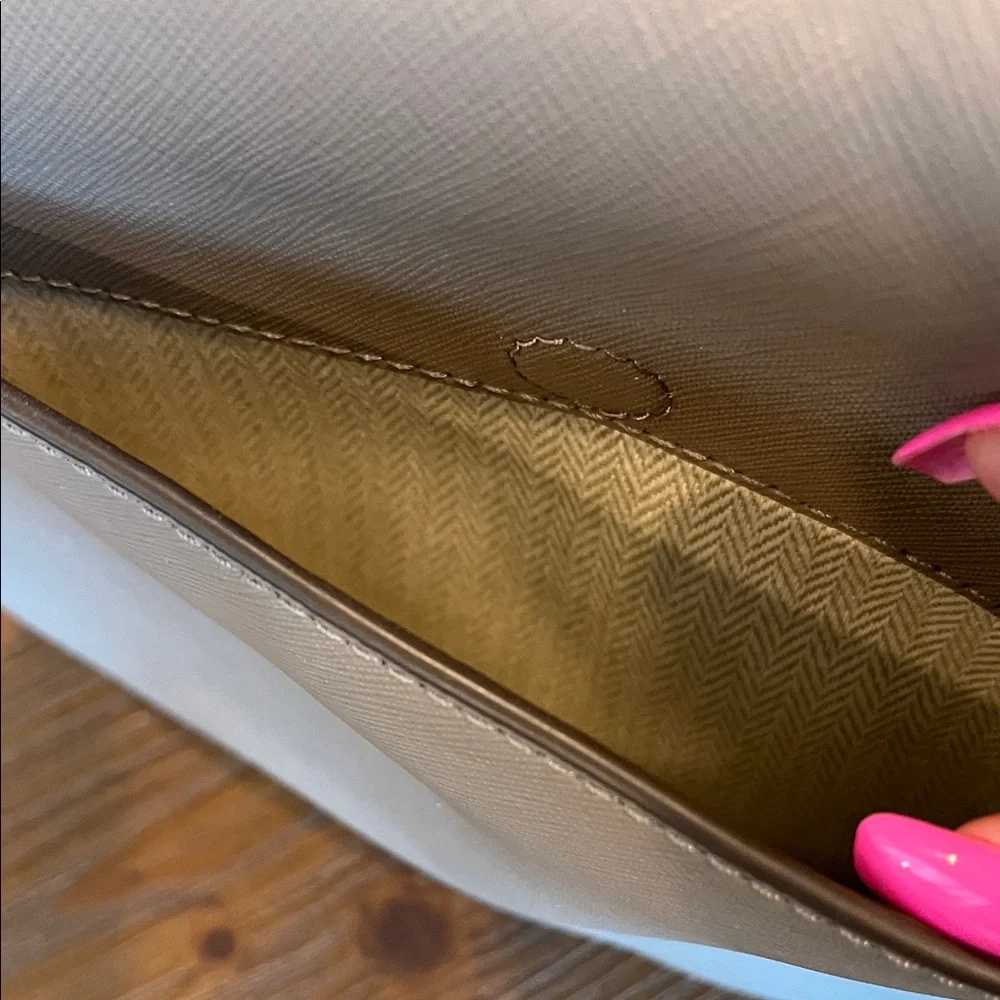 Tory Burch Gray Heron‎ Emerson Small Saffiano Leather Crossbody - Picture 5 of 10